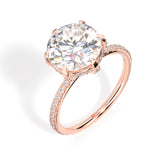 Round Setting with Hidden Halo and Diamond Encrusted Prongs by Allure